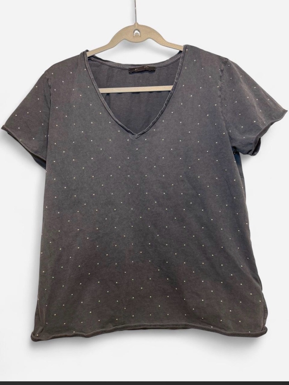 AllSaints Emlyn Stud V-Neck Tee